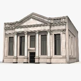 Building with Columns 3D Model